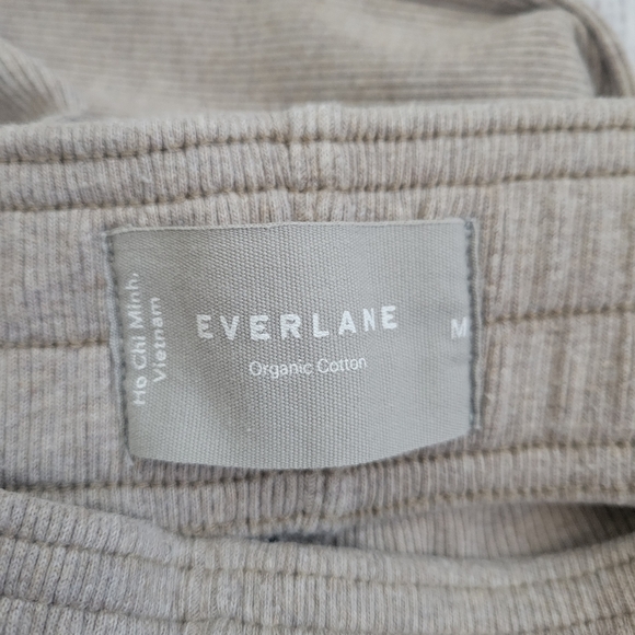 Everlane The Ribbed Flare Pant Heathered Oat Beige Medium Wide Leg - Picture 8 of 10